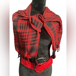 Red and Black Checkered Scarf
